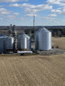 construction of a 75 foot Superior grain bin in Orwell, Ohio
